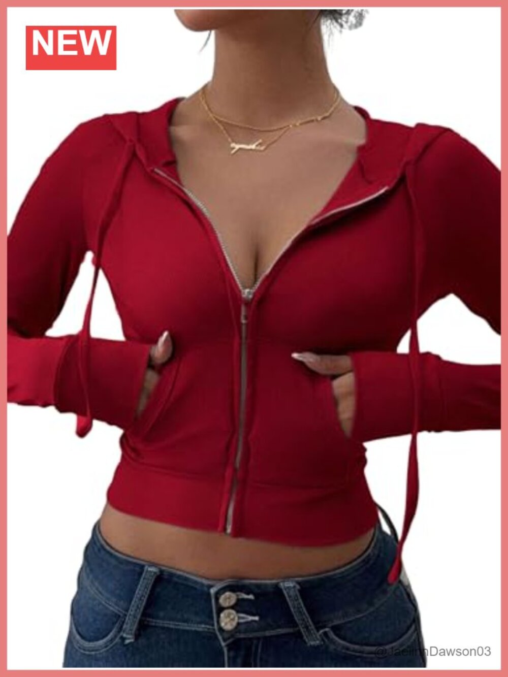 Women's Y2K Cropped Zip Up Hoodie Slim Fit Long Sleeve Ribbed Knit Sweatshirt